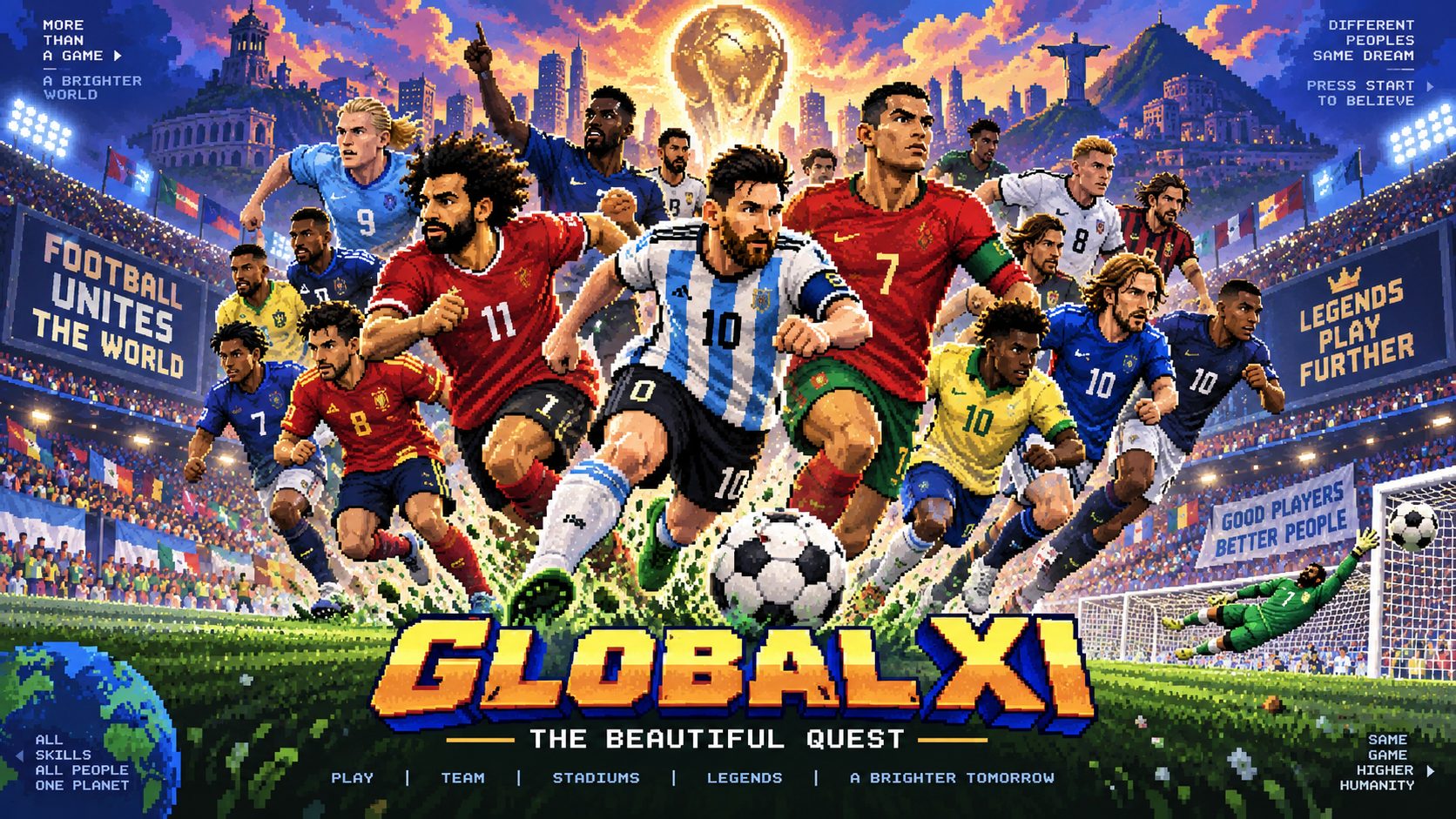 Super League — turn-based tactical soccer for one player or two sharing a pad. Twenty-six clubs, real squads, straight-line passing, one decision at a time.